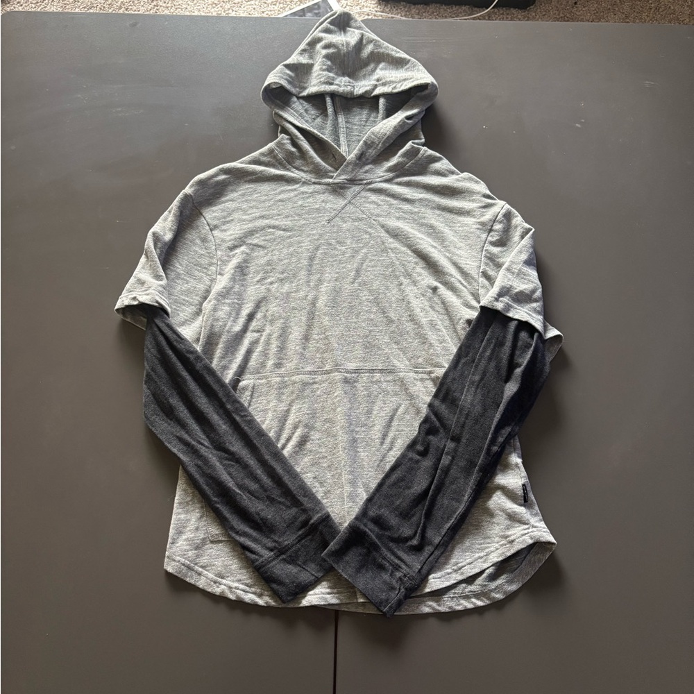Ocean Current Gray and Black Hooded Sweatshirt